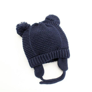 Knitted Baby Beanie, Navy Blue